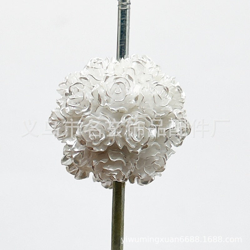 Wholesale of 20PCS Ceramic Clay Heavy Industry Flower Balls and Acrylic Beads